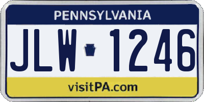 PA license plate JLW1246