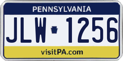 PA license plate JLW1256