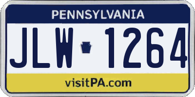 PA license plate JLW1264