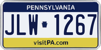 PA license plate JLW1267