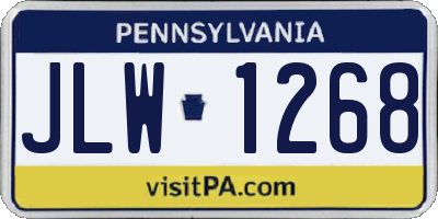 PA license plate JLW1268
