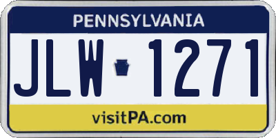 PA license plate JLW1271