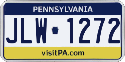PA license plate JLW1272