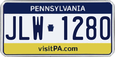 PA license plate JLW1280