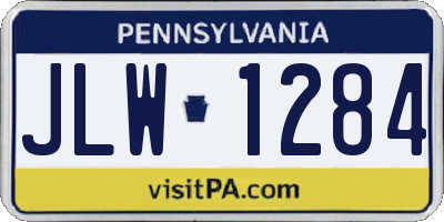 PA license plate JLW1284