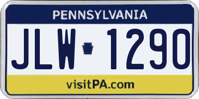 PA license plate JLW1290