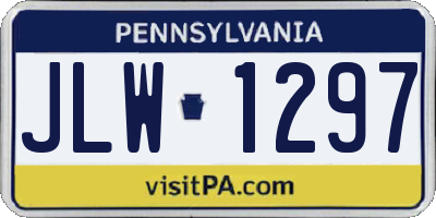 PA license plate JLW1297