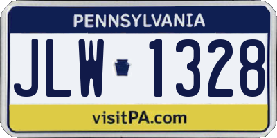 PA license plate JLW1328