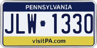 PA license plate JLW1330