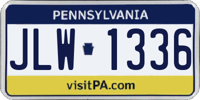 PA license plate JLW1336