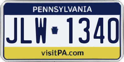PA license plate JLW1340