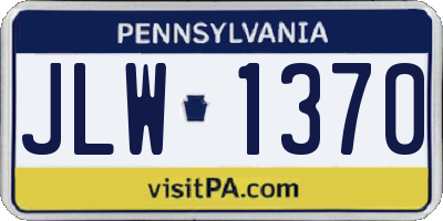 PA license plate JLW1370