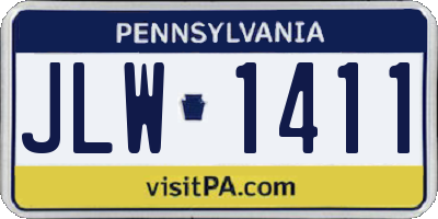 PA license plate JLW1411