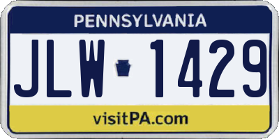 PA license plate JLW1429