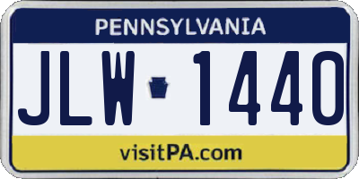 PA license plate JLW1440