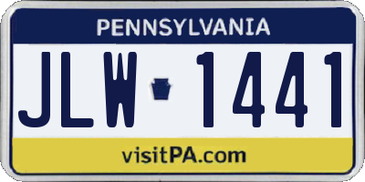 PA license plate JLW1441