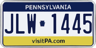 PA license plate JLW1445
