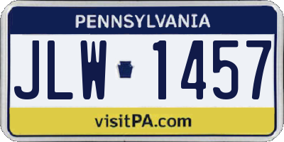 PA license plate JLW1457