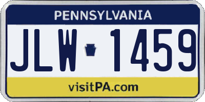 PA license plate JLW1459