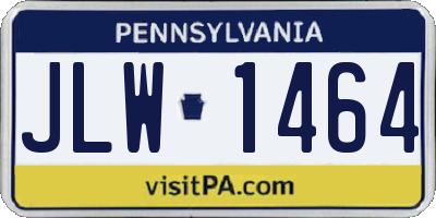 PA license plate JLW1464