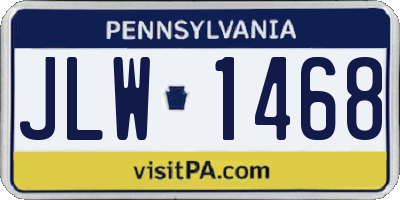 PA license plate JLW1468