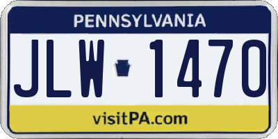 PA license plate JLW1470
