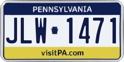 PA license plate JLW1471