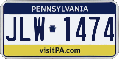 PA license plate JLW1474