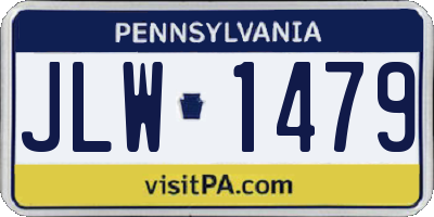 PA license plate JLW1479