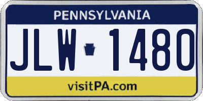 PA license plate JLW1480