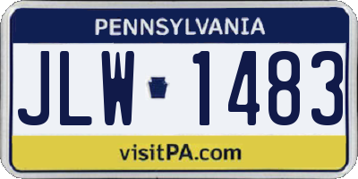 PA license plate JLW1483