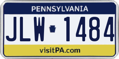 PA license plate JLW1484