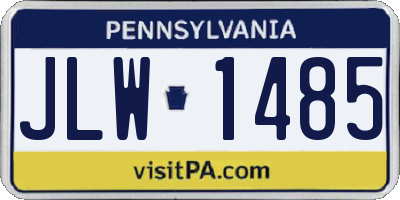 PA license plate JLW1485