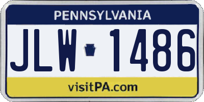 PA license plate JLW1486