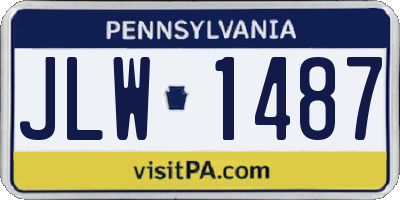 PA license plate JLW1487