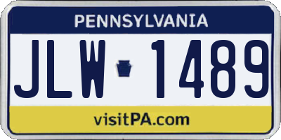 PA license plate JLW1489