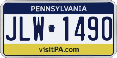 PA license plate JLW1490