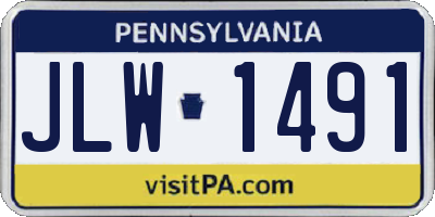 PA license plate JLW1491