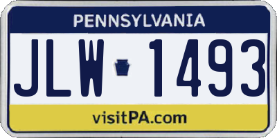 PA license plate JLW1493