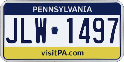 PA license plate JLW1497