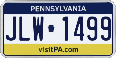 PA license plate JLW1499