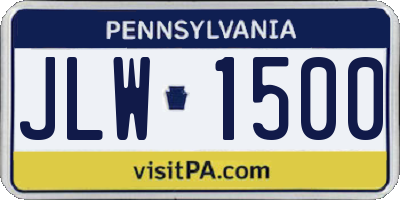 PA license plate JLW1500