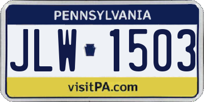 PA license plate JLW1503
