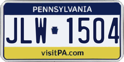 PA license plate JLW1504
