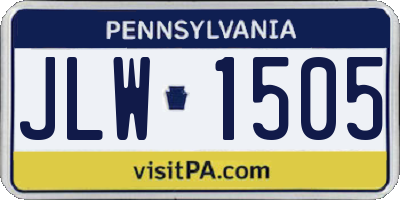 PA license plate JLW1505