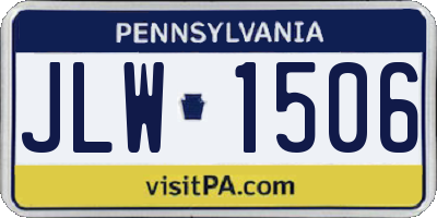 PA license plate JLW1506