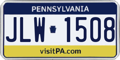 PA license plate JLW1508