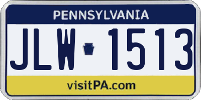 PA license plate JLW1513