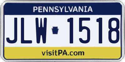 PA license plate JLW1518