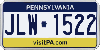PA license plate JLW1522